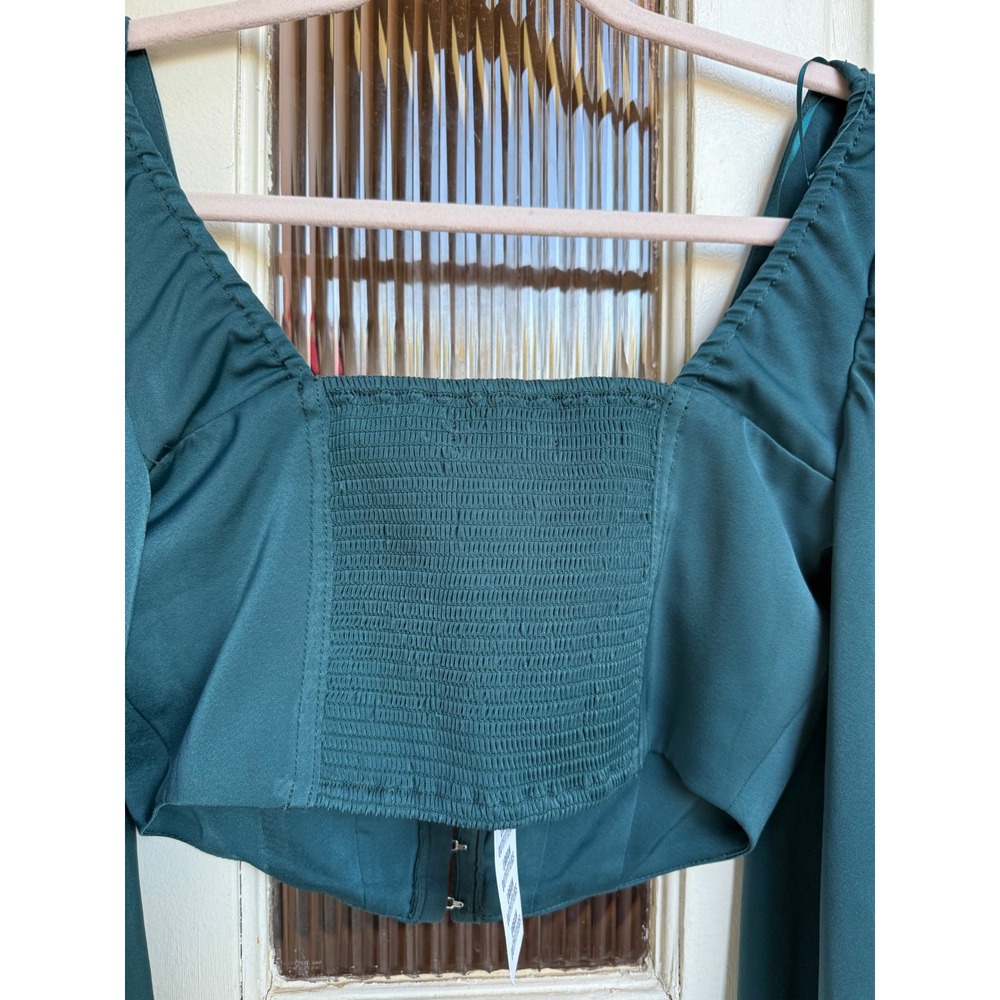 Urban Outfitters Teal Blue Maddie Bustier Corset Hook Eye Crop Top Size Small - Picture 5 of 9